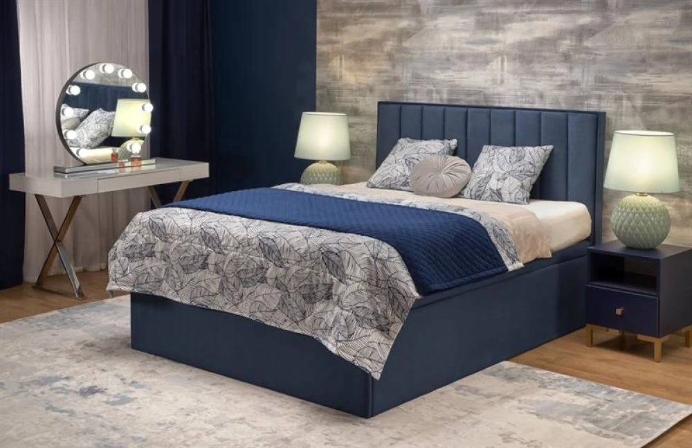 Gulta Asento 160x200 ar stelāžu Guļamvietas platums: 160 cm, Guļamvietas garums: 200 cm, · Zils · 162 × 210 × 121 cm