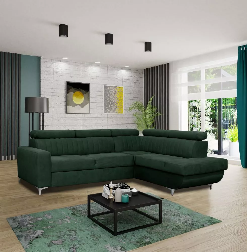 Dīvāns Best Premium standard · Tumši zaļš · 212 × 270 × 86 cm