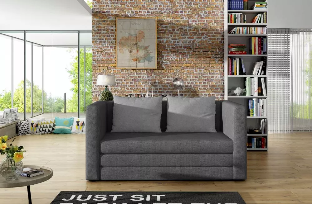 Dīvāns Neva Classic standard · Pelēks + gaiši pelēks · 70 × 132 × 65 cm