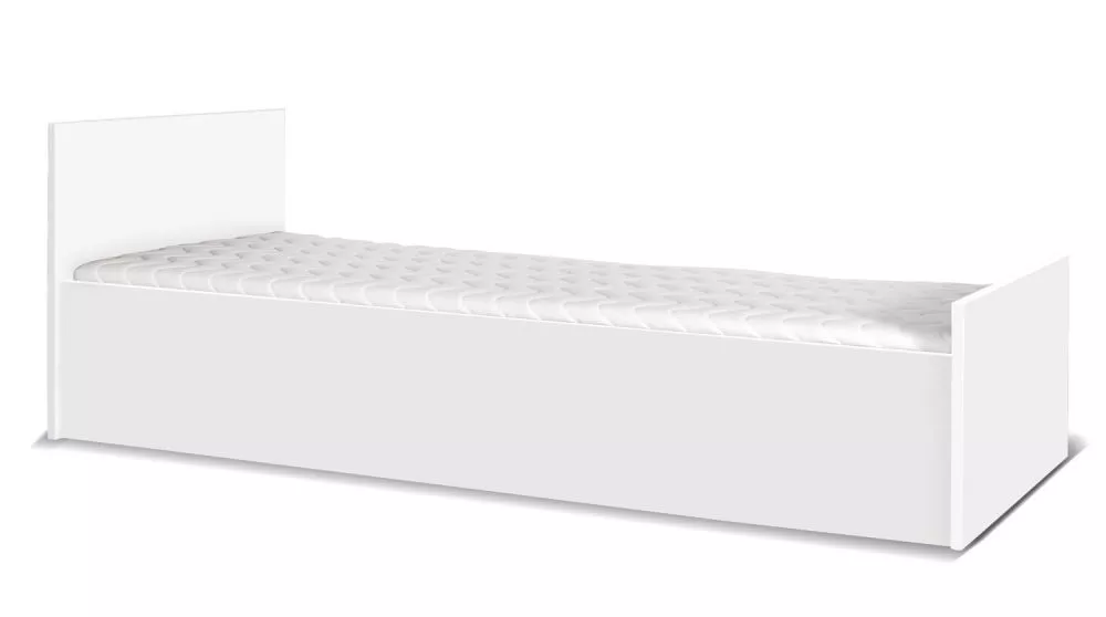 Bērnu gulta Maximus M28 ar stelāžu Guļamvietas platums: 90 cm, Guļamvietas garums: 200 cm, · Balts · 90 × 206 × 71 cm