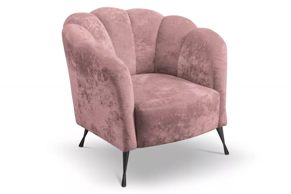 Mīksts krēsls Adria 1S Black Standard Sēdvietas dziļums: 58 cm, · Rozā · 87 × 83 × 78 cm