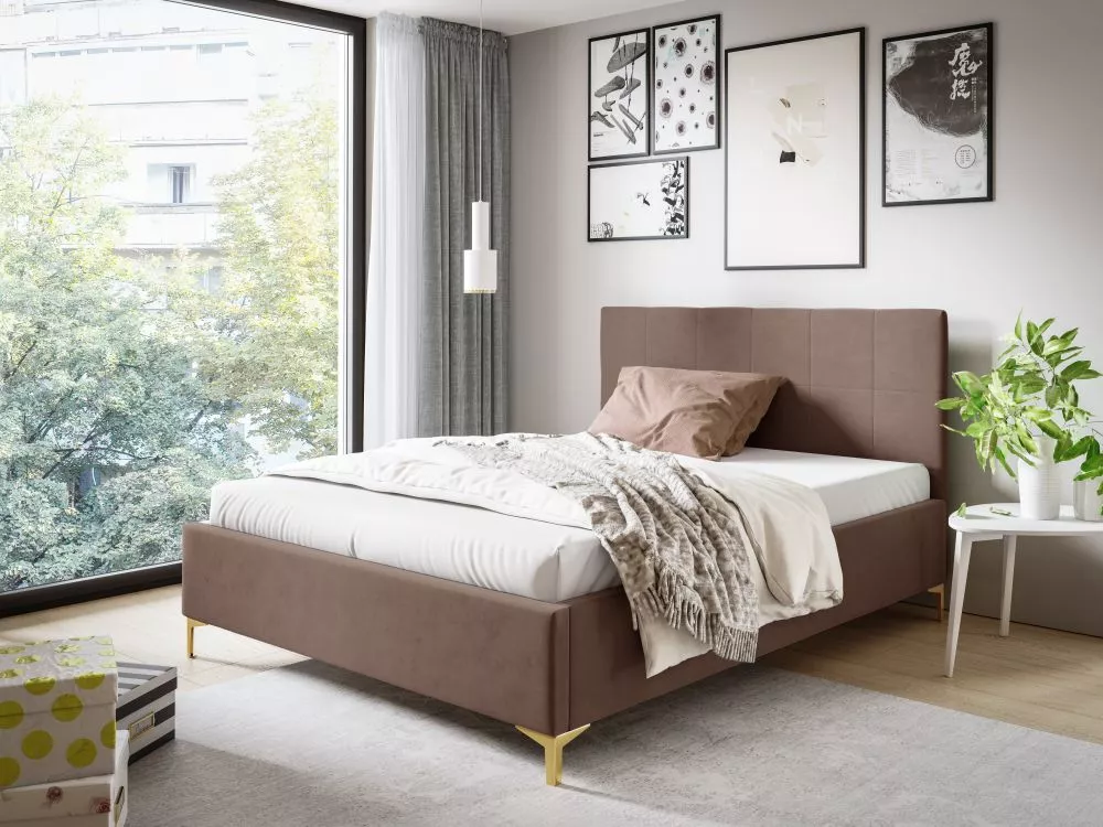 Gulta PK36 ar stelāžu Guļamvietas platums: 90 cm, Guļamvietas garums: 200 cm, stelāžas tips: metāla, · Brūns · 108 × 222