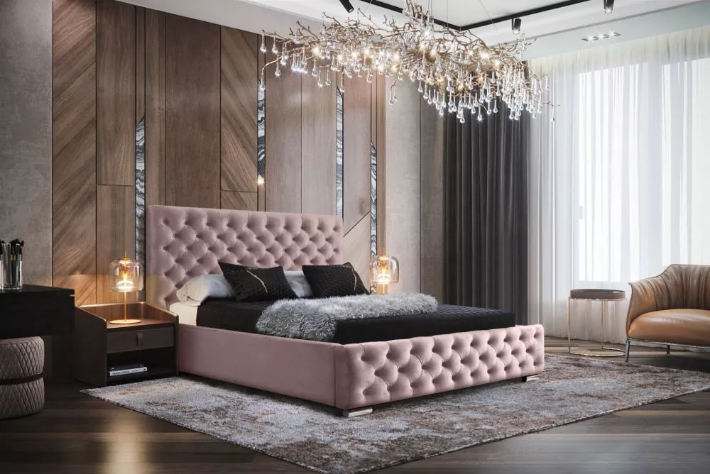 Gulta Chester 2 Standard ar stelāžu Guļamvietas platums: 160 cm, Guļamvietas garums: 200 cm, stelāžas tips: koka, · Rozā