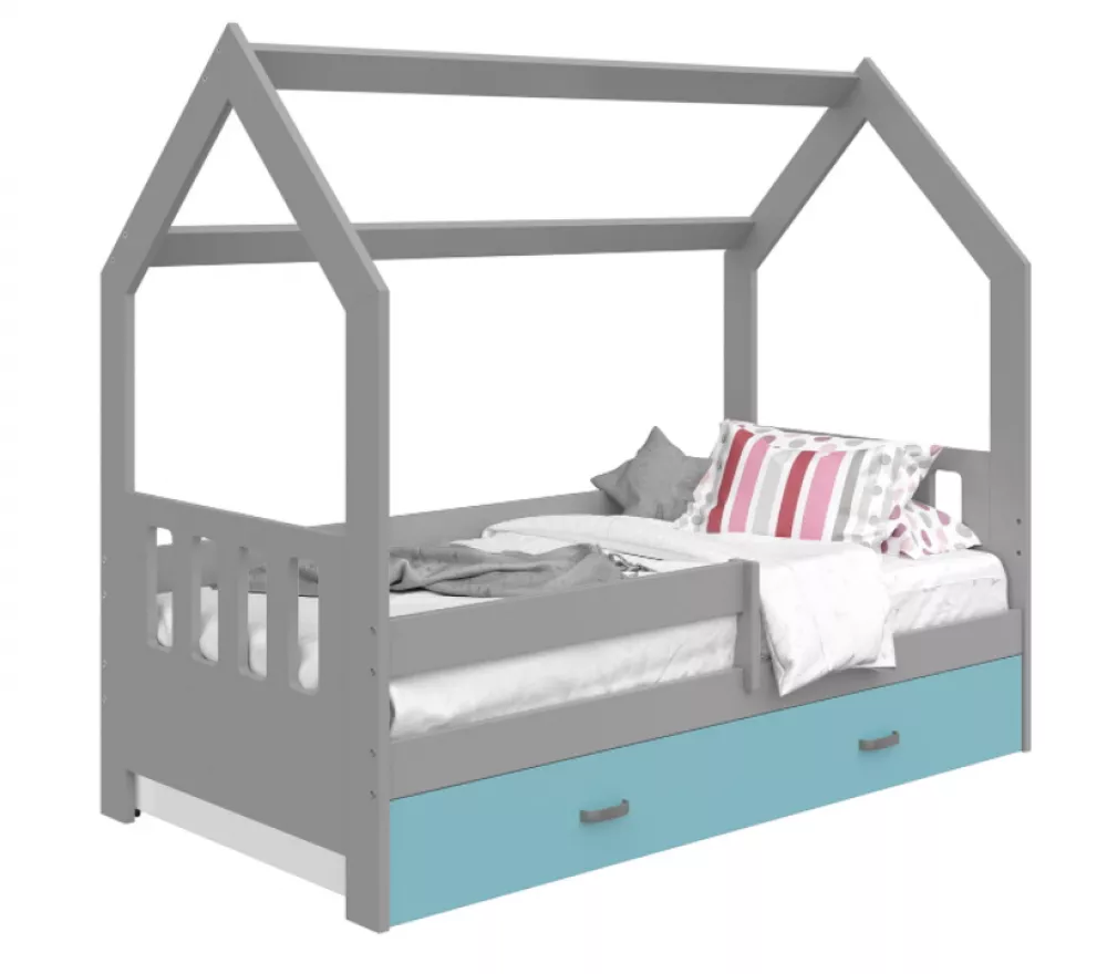 Bērnu gulta Domek D3-C ar stelāžu Guļamvietas platums: 80 cm, Guļamvietas garums: 160 cm, · 87 × 164 × 144 cm