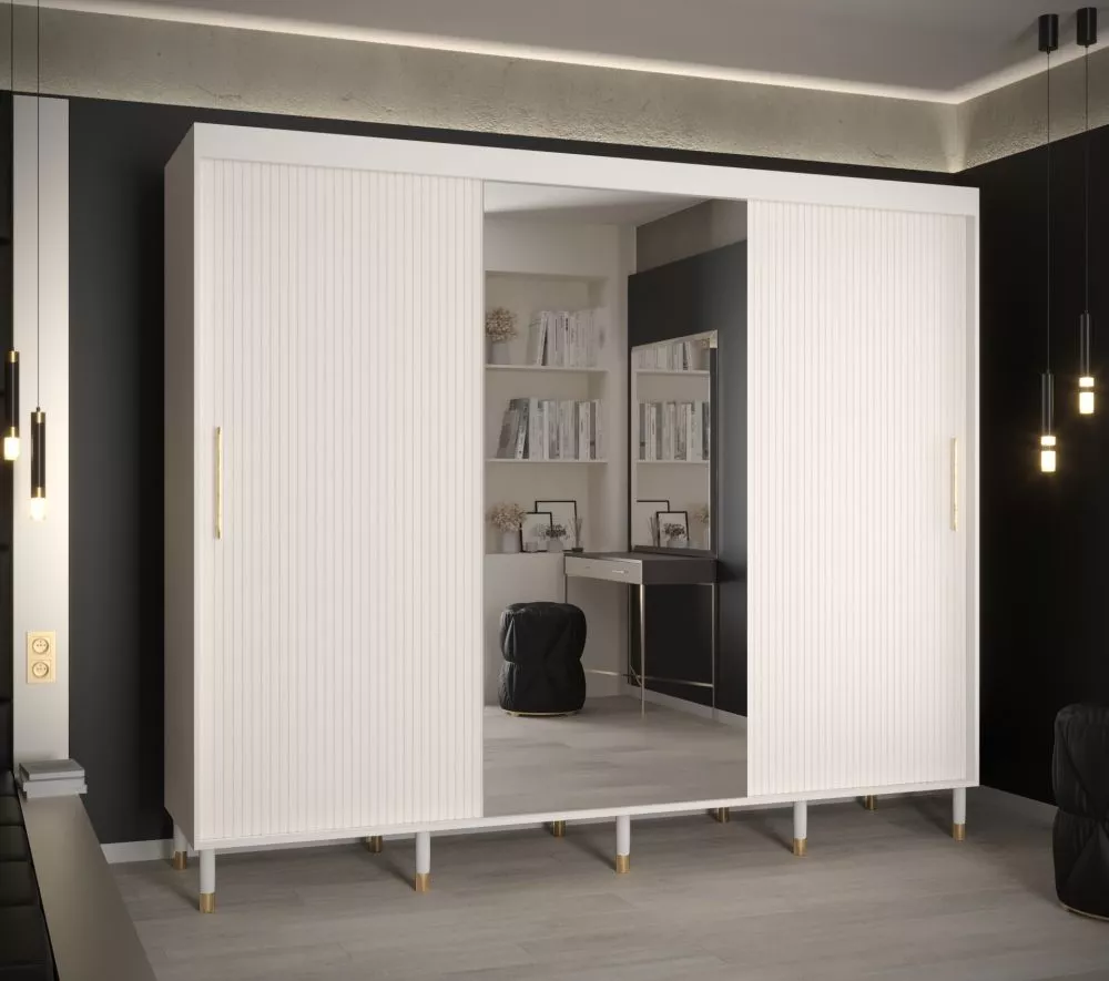 Skapis Calipso Slim 2 · Balts · 250 × 62 × 208 cm
