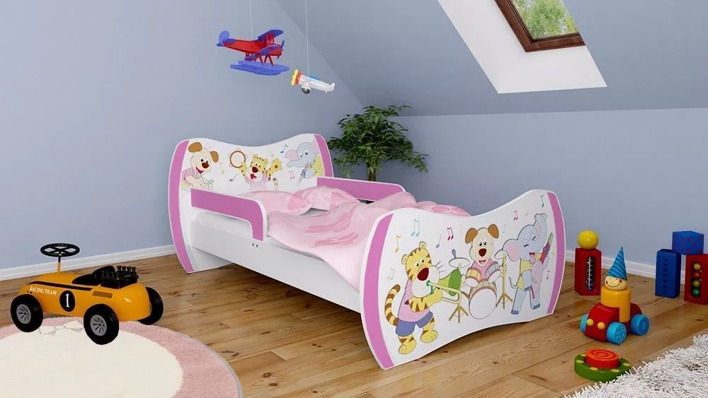 Bērnu gulta Dream L05 180x90 DM14 ar stelāžu Guļamvietas platums: 90 cm, Guļamvietas garums: 180 cm, · 114 × 184 × 71 cm