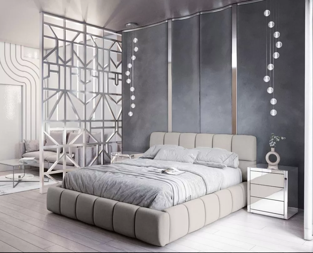 Gulta Boston Standard ar stelāžu Guļamvietas platums: 160 cm, Guļamvietas garums: 200 cm, stelāžas tips: koka, · Gaiši p