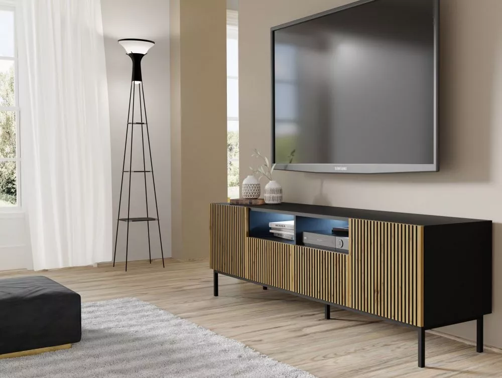 TV tumba Ravenna F Black Frame RTV 2D2S · 199.6 × 41.8 × 57.8 cm