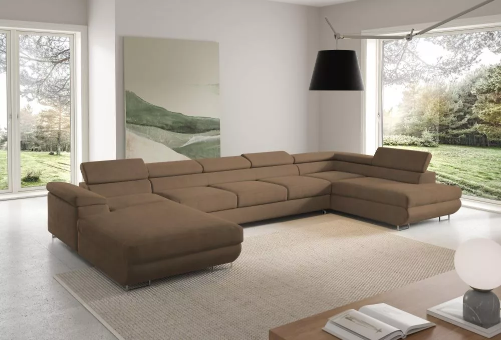 Dīvāns Alice 274 U XL standard · Brūns · 202 × 405 × 60 cm