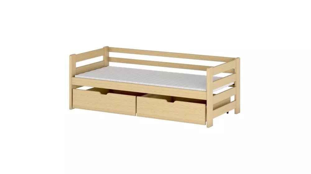 Bērnu gulta Ergo ar stelāžu Guļamvietas platums: 80 cm, Guļamvietas garums: 200 cm, · Priede · 87 × 208 × 77 cm