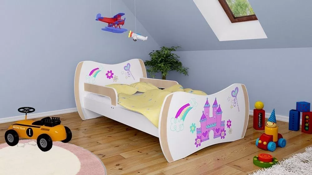 Bērnu gulta Dream L01 140x70 DM36 ar stelāžu Guļamvietas platums: 70 cm, Guļamvietas garums: 140 cm, · 94 × 144 × 71 cm
