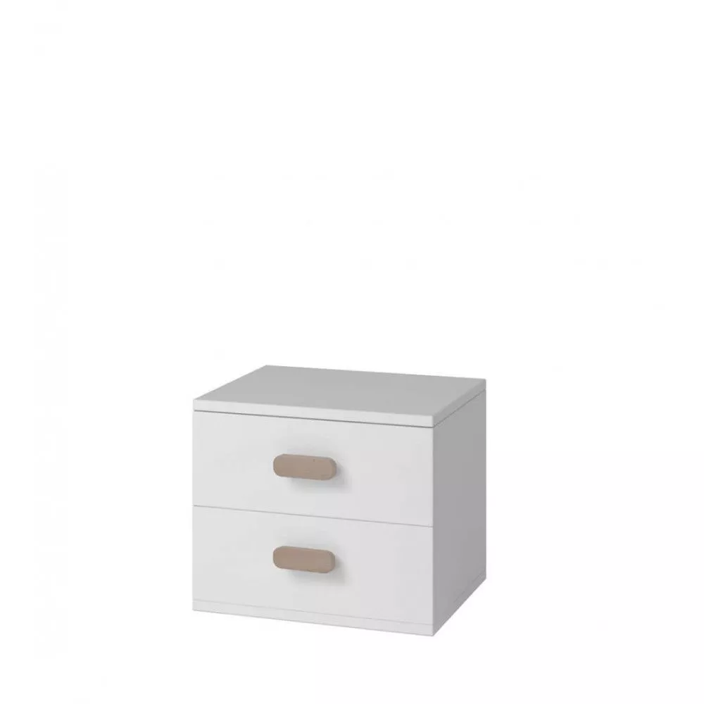Naktsgaldiņš Smyk White 22 Korpusa krāsa: balts, Elementu krāsa: sonoma, · 55 × 44 × 51 cm