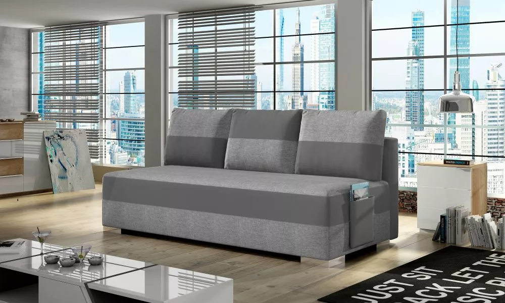 Dīvāns Atila Lux standard · Pelēks + gaiši pelēks · 92 × 200 × 83 cm