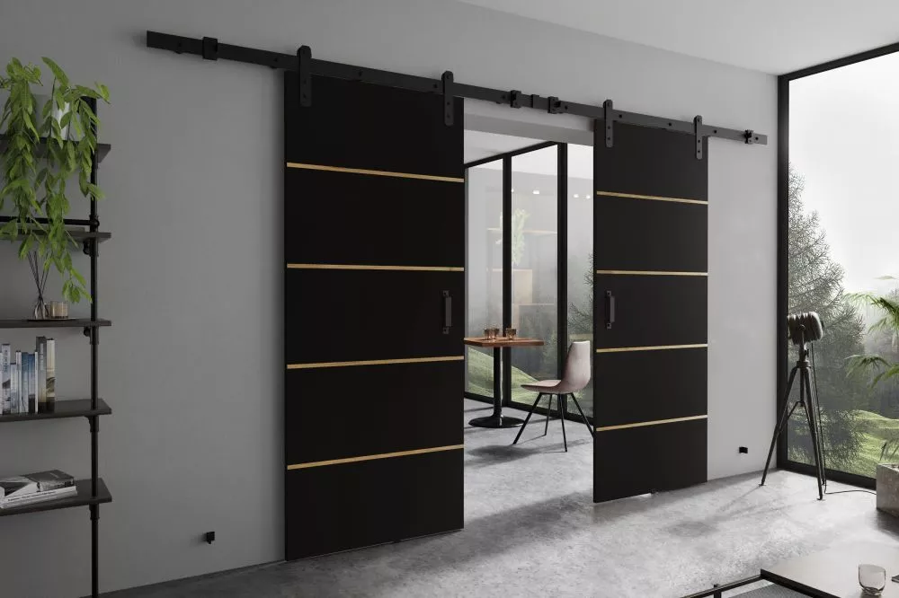 Bīdāmās durvis Lorni Plus Duo · Melns · 212 × 205 cm