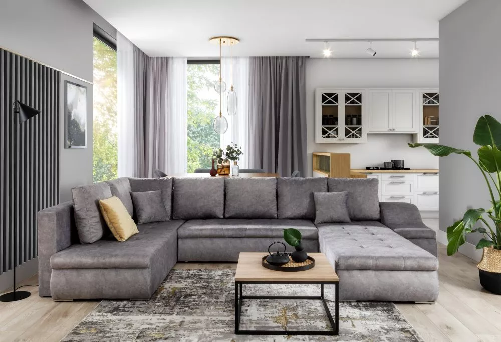 Dīvāns Giovanni Lux standard · Pelēks · 200 × 340 × 88 cm