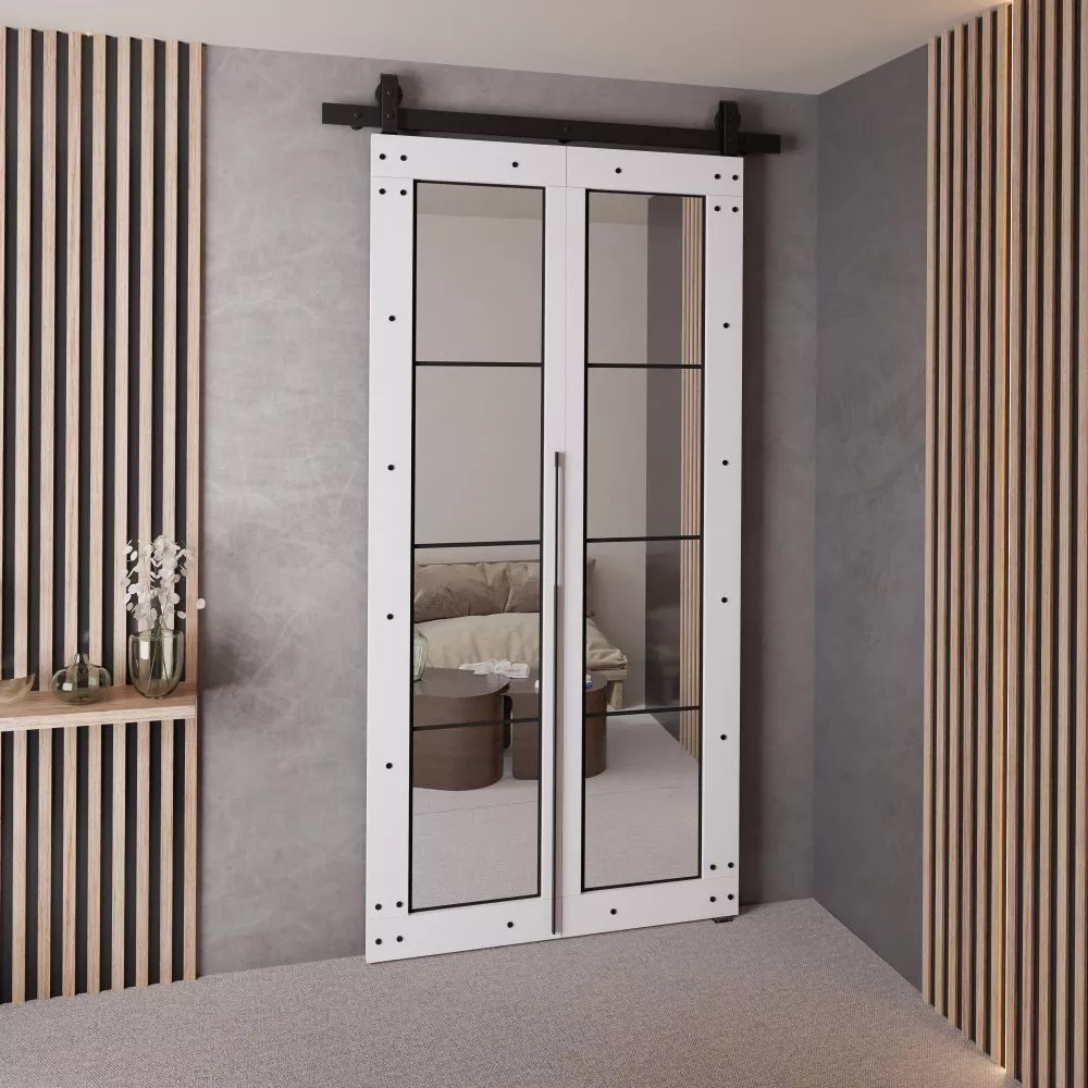 Bīdāmās durvis Qudio Loft-6 · Balts · 96 × 205 cm