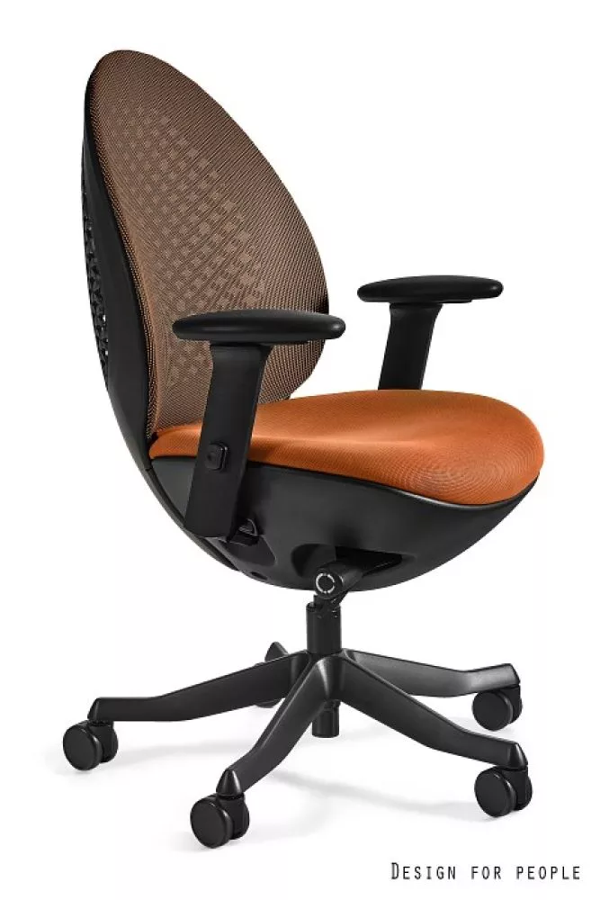 Datorkrēsls Ovo Korpusa krāsa: melns, Elementu krāsa: oranžš, · 53.5 × 72 × 97 cm