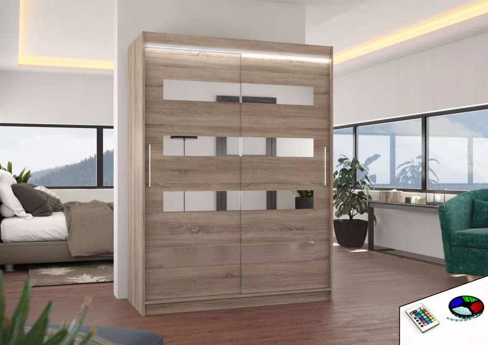 Skapis Baltic ar LED · Trifele · 150 × 58 × 200 cm