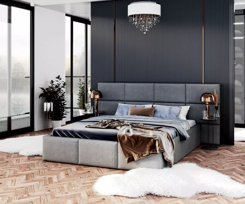 Gulta Denver Basic Standard ar stelāžu Guļamvietas platums: 180 cm, Guļamvietas garums: 200 cm, stelāžas tips: koka, · P