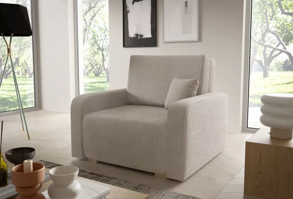 Mīksts krēsls Americano Ness 1 Standard Sēdvietas dziļums: 60 cm, · Bēšs · 105 × 97 × 85 cm