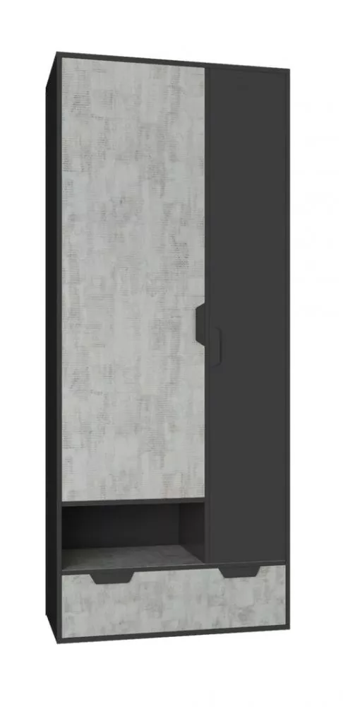 Skapis Nano 2 · Grafīts + enigma · 80 × 50 × 195 cm