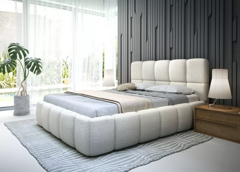 Gulta Dream Standard ar stelāžām Guļamvietas platums: 180 cm, Guļamvietas garums: 200 cm, · Krēms · 205 × 224 × 103 cm