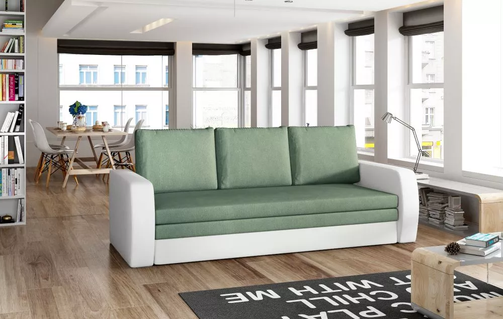 Dīvāns Inversa standard · Zaļš + balts · 80 × 215 × 83 cm