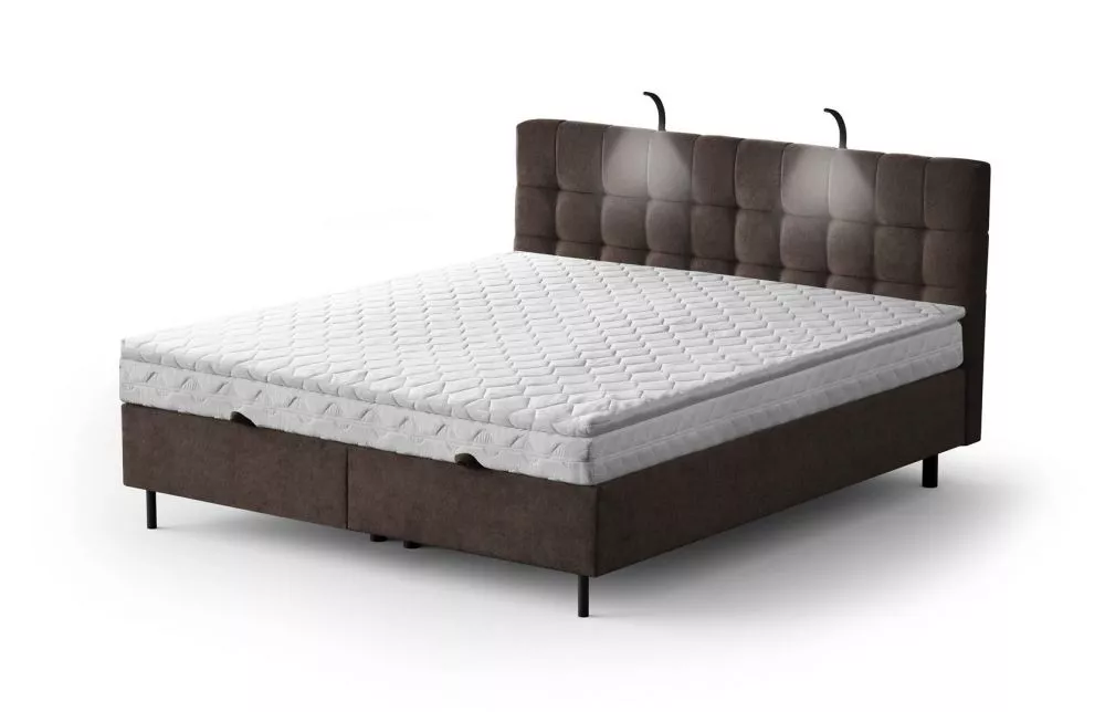 Gulta Muna Standard ar LED Guļamvietas platums: 160 cm, Guļamvietas garums: 200 cm, · Brūns · 166 × 211 × 137 cm
