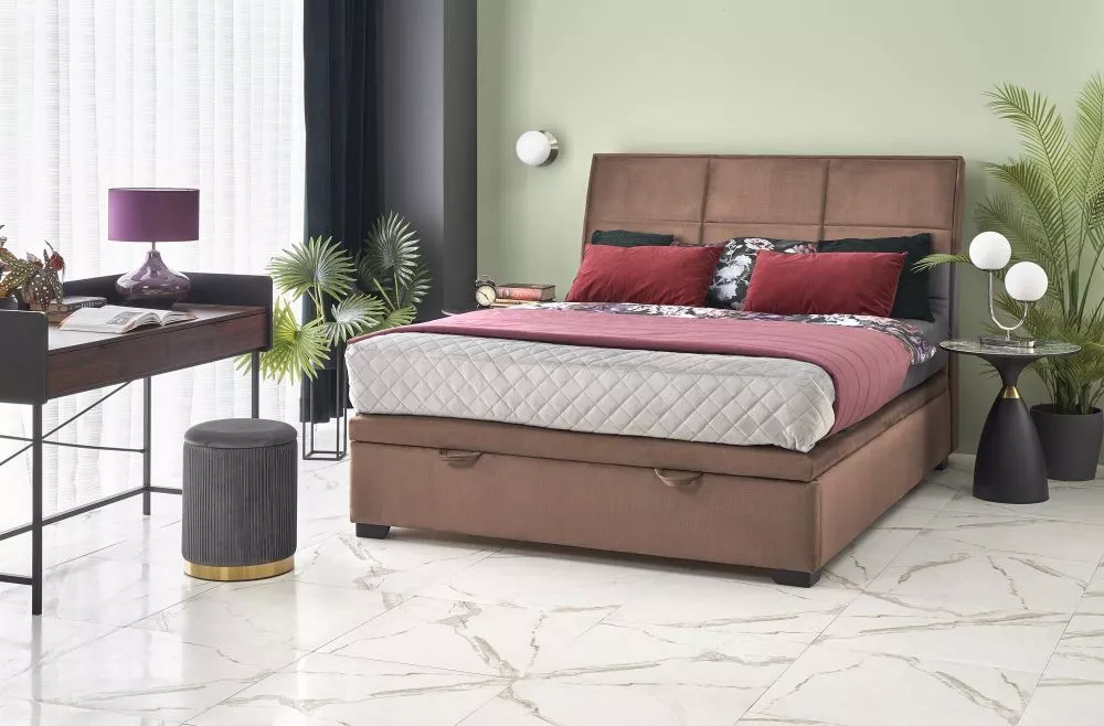 Gulta Continental 2 160x200 Guļamvietas platums: 160 cm, Guļamvietas garums: 200 cm, · Gaiši brūns · 163 × 230 × 124 cm