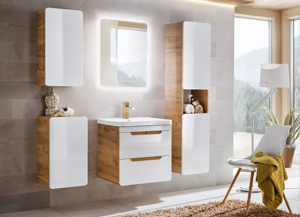 Vannas istabas komplekts Aruba White 4 ar LED · 170 × 46 cm