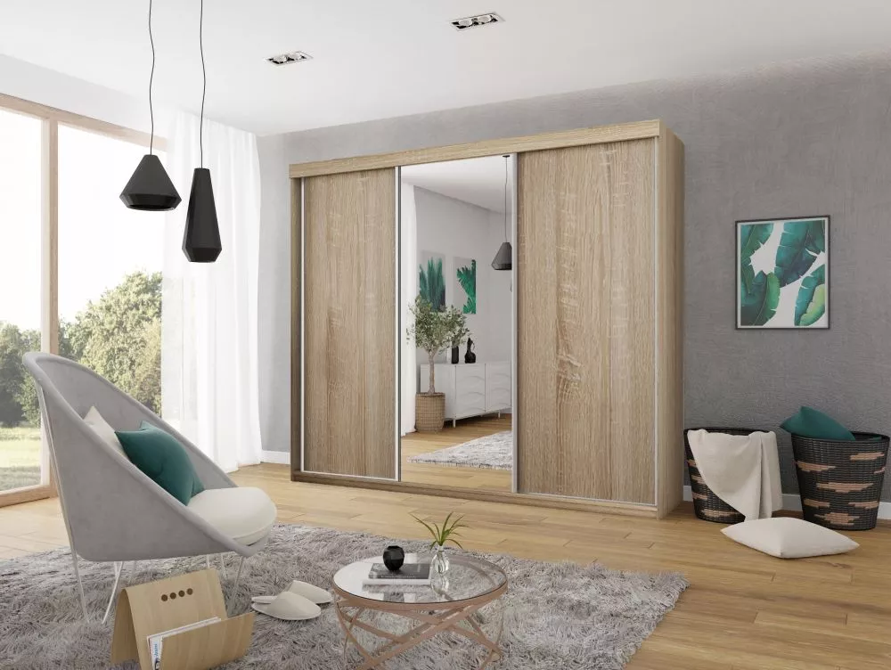 Skapis Top 23 ar LED · Ozols sonoma · 250 × 62 × 200 cm