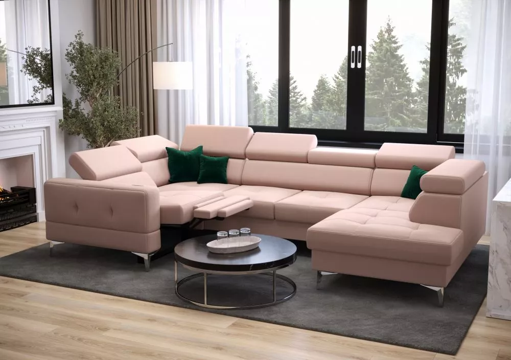 Dīvāns Toscania Max 1 Relax standard · Rozā · 185 × 350 × 78 cm