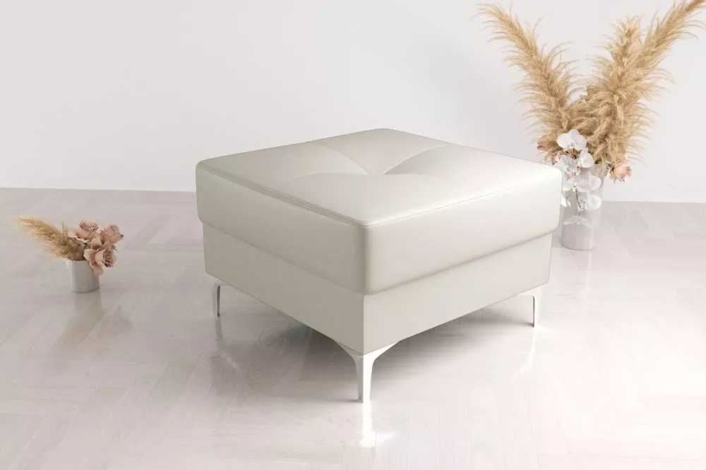 Pufs Orion Square P Standard Auduma numurs: Madryt 920, · Balts · 70 × 49 × 70 cm