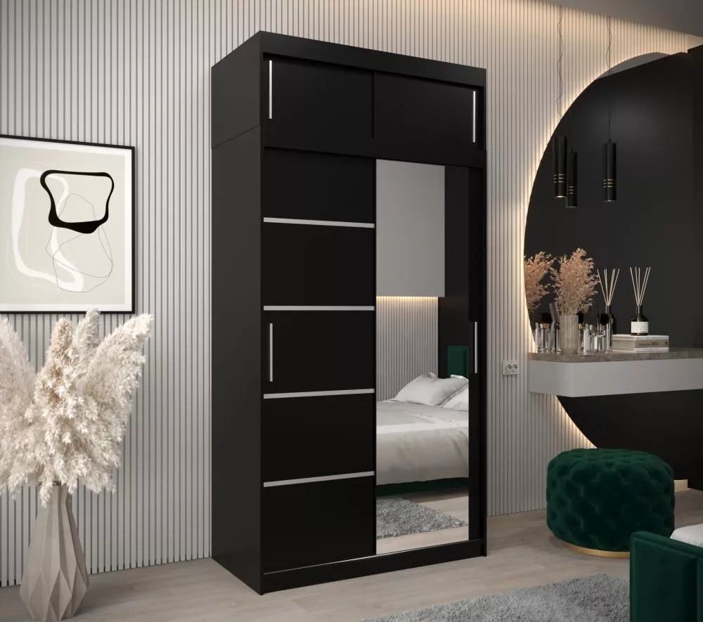 Skapis Verona 2 Premium · Melna · 120 × 62 × 240 cm