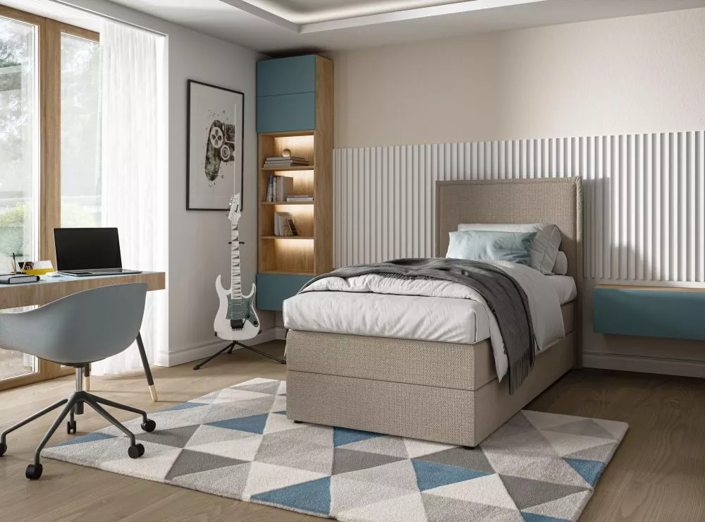 Gulta Baggio L Mini Boxspring Standard Guļamvietas platums: 80 cm, Guļamvietas garums: 200 cm, · Bēšs · 83 × 206 × 124 c