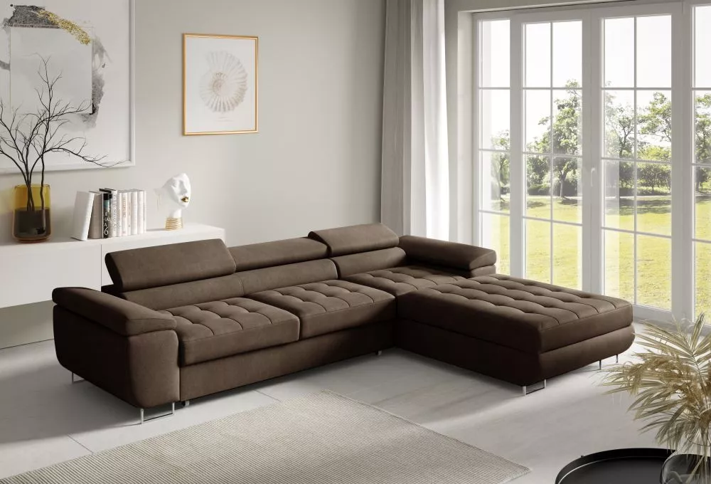 Dīvāns Corner 272 standard · Tumši brūns · 200 × 277 × 87 cm