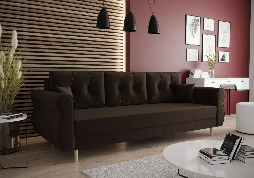 Dīvāns Apollo Sofa standard · Tumši brūns · 75 × 225 × 90 cm
