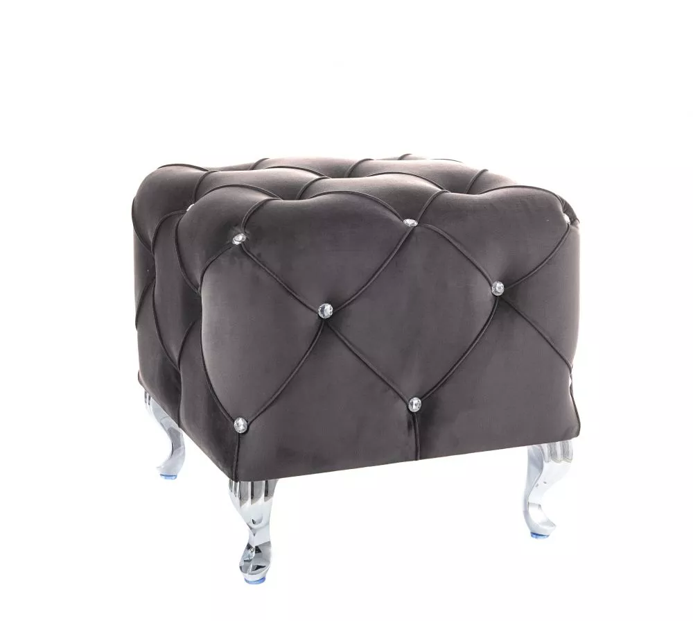 Pufs Hestia K Velvet Auduma numurs: Bluvel 14, · Pelēks · 50 × 46 × 50 cm