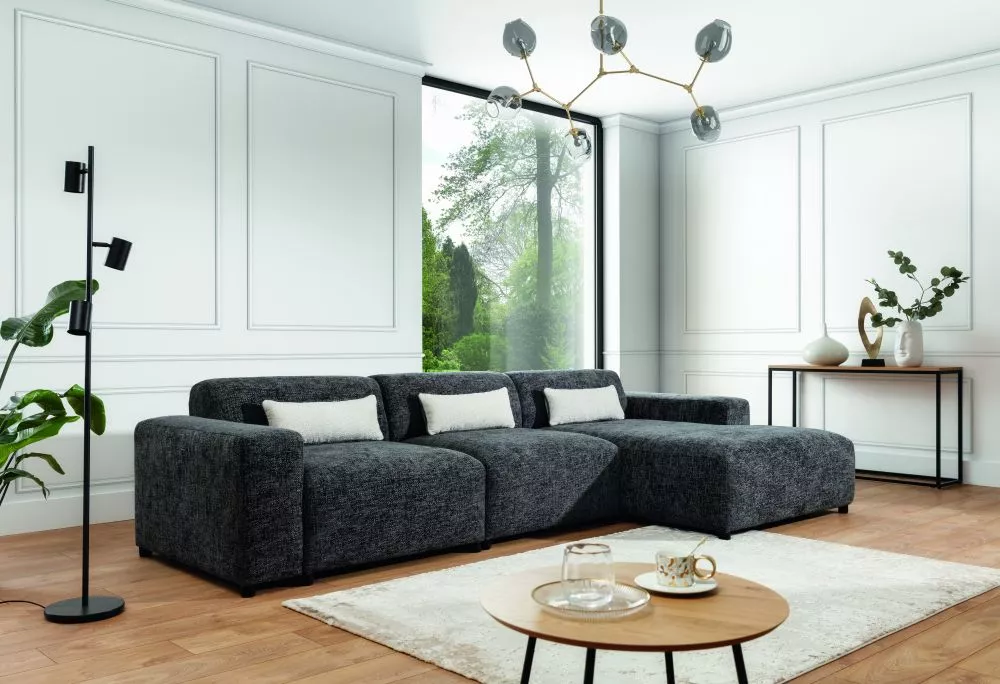 Dīvāns Roma Max Corner Standard · Tumši zils · 165 × 331 × 75 cm