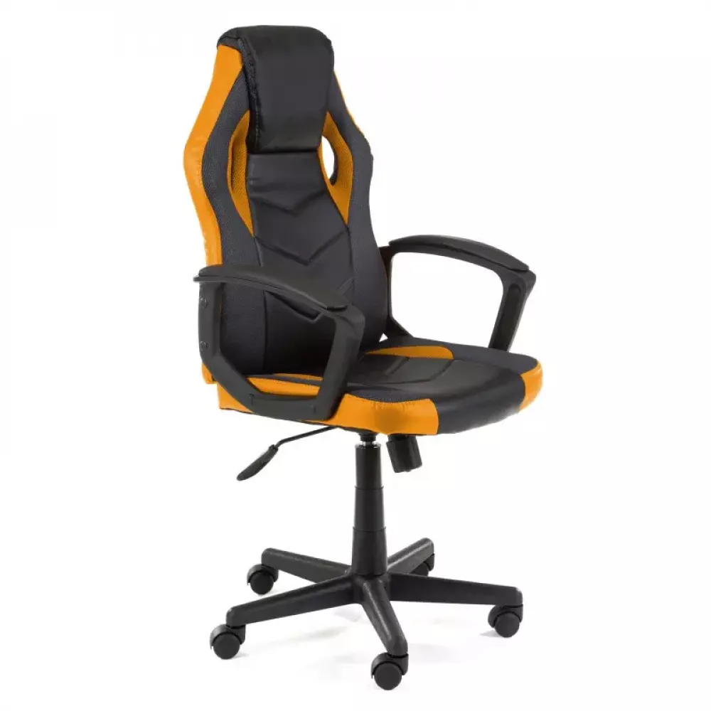 Datorkrēsls F4G FG-19 Korpusa krāsa: melns, Elementu krāsa: oranžš, Sēdvietas platums: 49 cm, · 58 × 65 × 103 cm