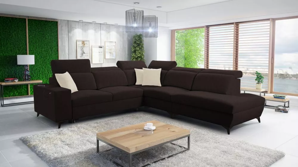 Dīvāns Bartone 9 Mix Standard · Tumši brūns · 300 × 283 × 83 cm