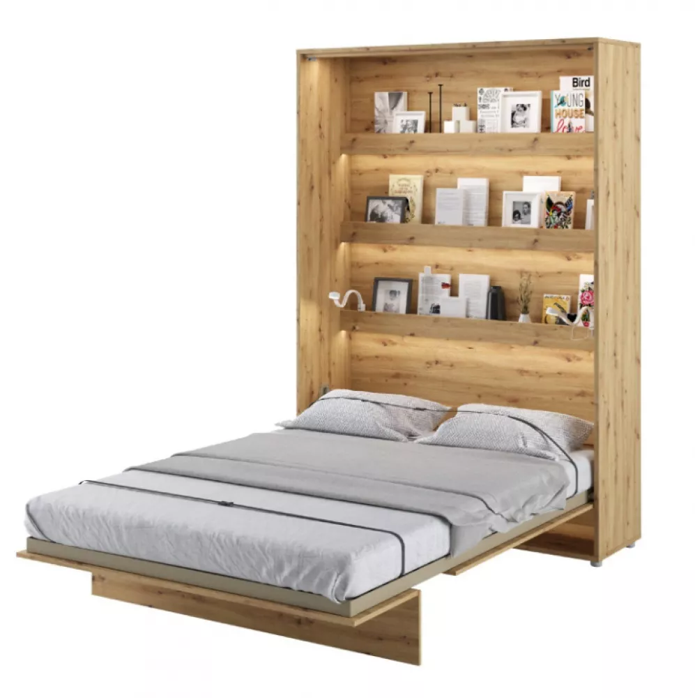 Gulta Basic Concept LED ar stelāžu Guļamvietas platums: 160 cm, Guļamvietas garums: 200 cm, stelāžas tips: koka, · Ozols