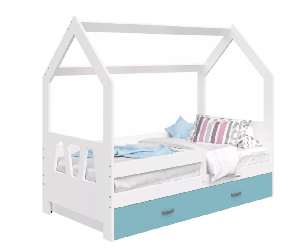 Bērnu gulta Domek D3-A ar stelāžu Guļamvietas platums: 80 cm, Guļamvietas garums: 160 cm, · 87 × 164 × 144 cm