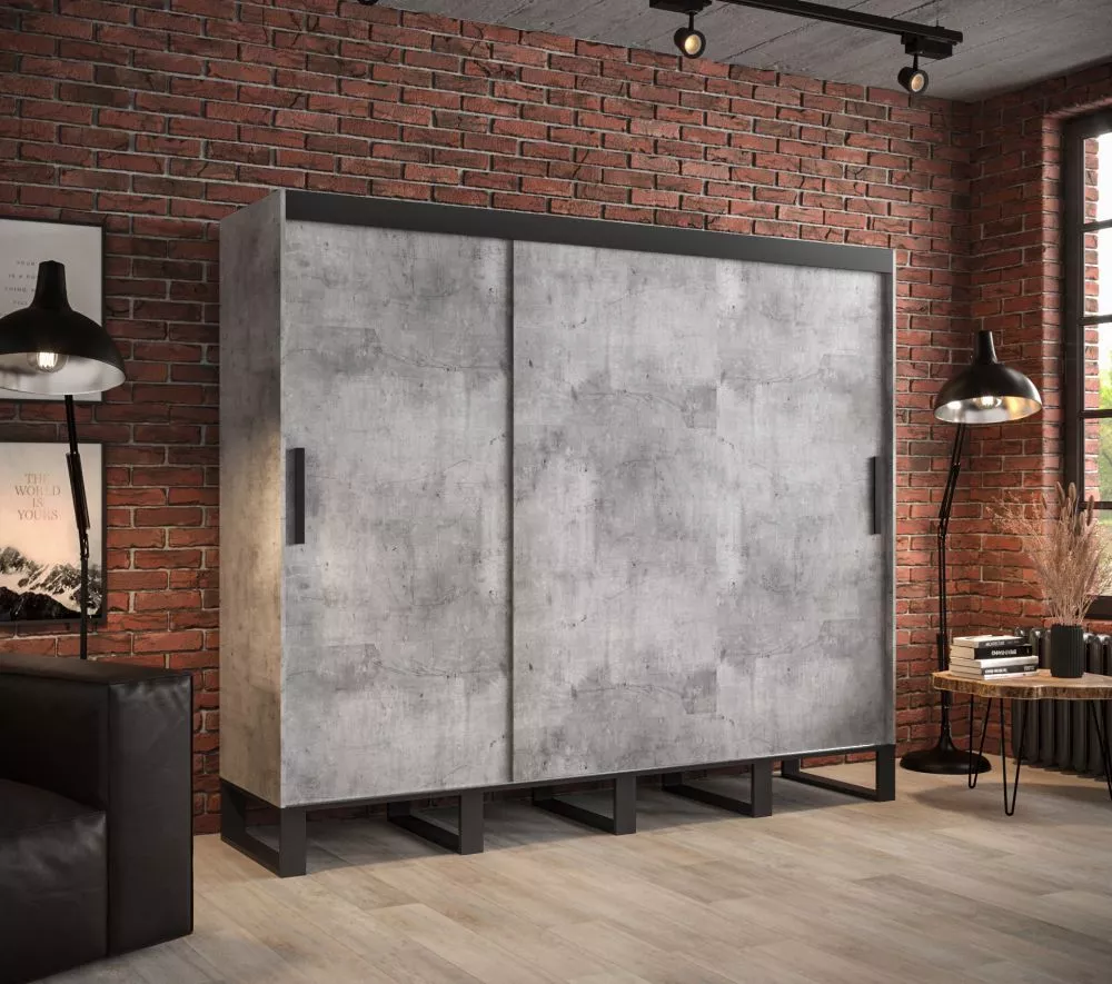 Skapis Loft T · Betons · 250 × 62 × 212 cm