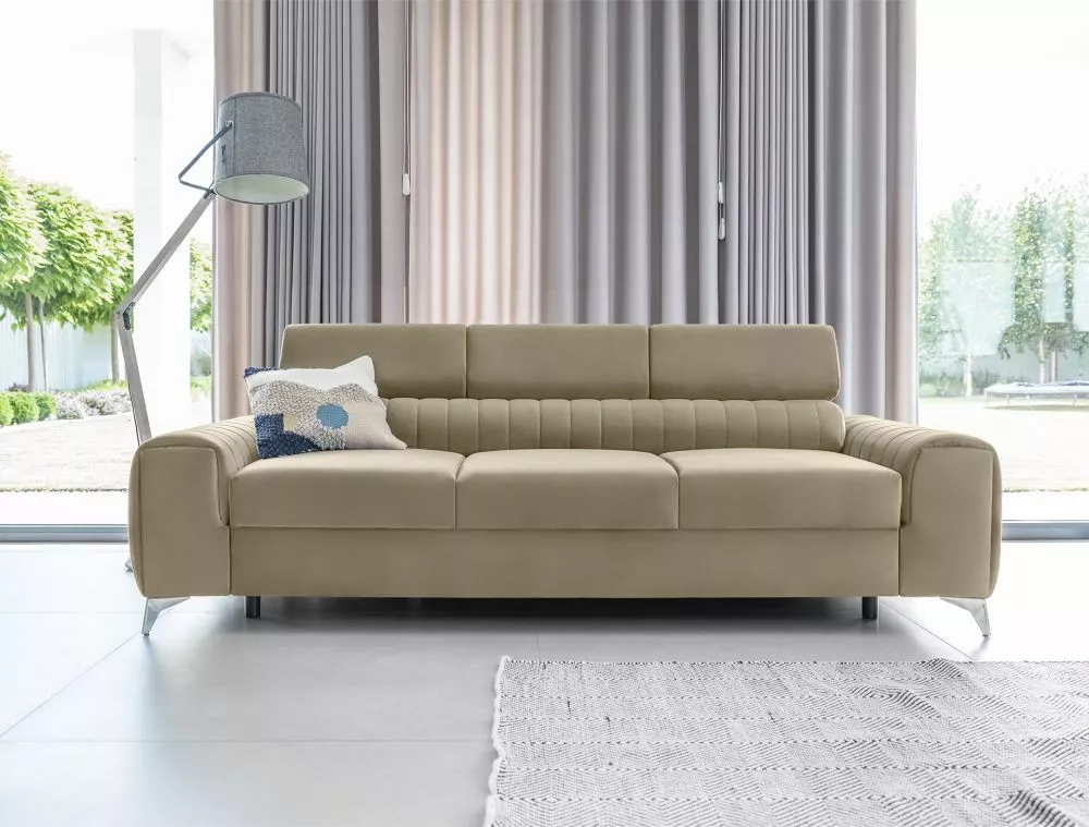 Dīvāns Laurence 3S Standard · Gaiši brūns · 97 × 260 × 75 cm