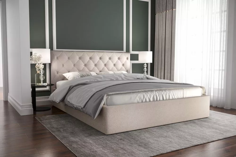 Gulta Pier Standard ar stelāžu Guļamvietas platums: 160 cm, Guļamvietas garums: 200 cm, stelāžas tips: koka, · Bēšs · 17
