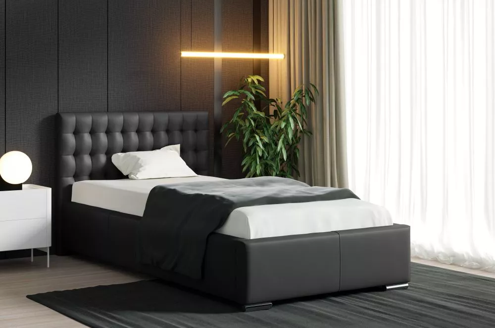 Gulta Porto mini 90x200 ar stelāžu Guļamvietas platums: 90 cm, Guļamvietas garums: 200 cm, stelāžas tips: metāla, · Meln
