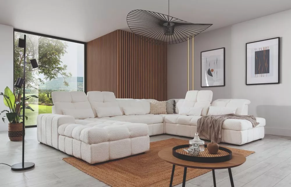 Dīvāns Magnelio U 2 Standard · Gaišais krēms · 280 × 342 × 87 cm