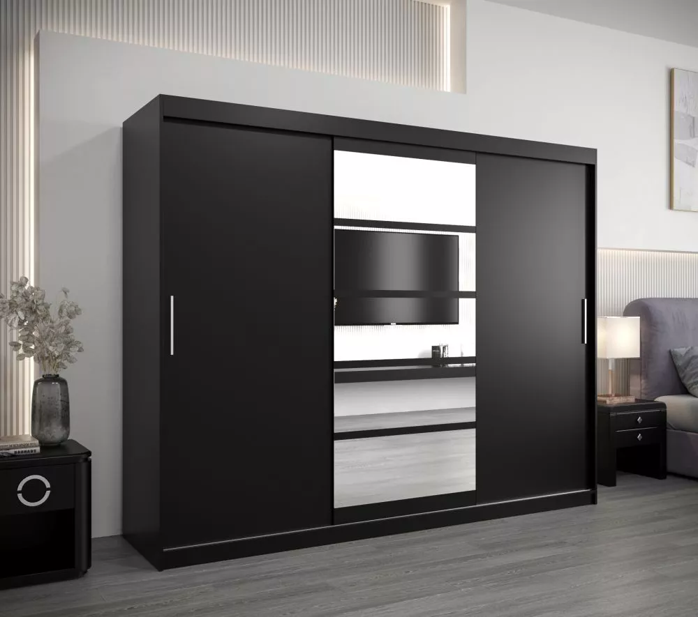 Skapis Roma 1 · Melna · 250 × 62 × 200 cm