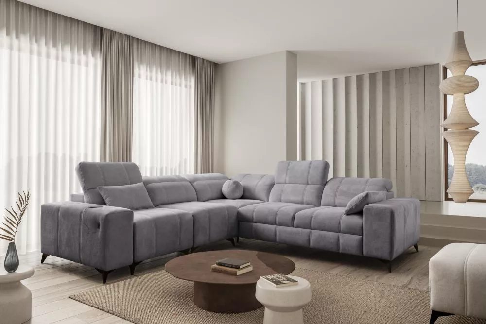 Dīvāns Dafne 3 Spring Standard · Pelēks · 276 × 276 × 77 cm